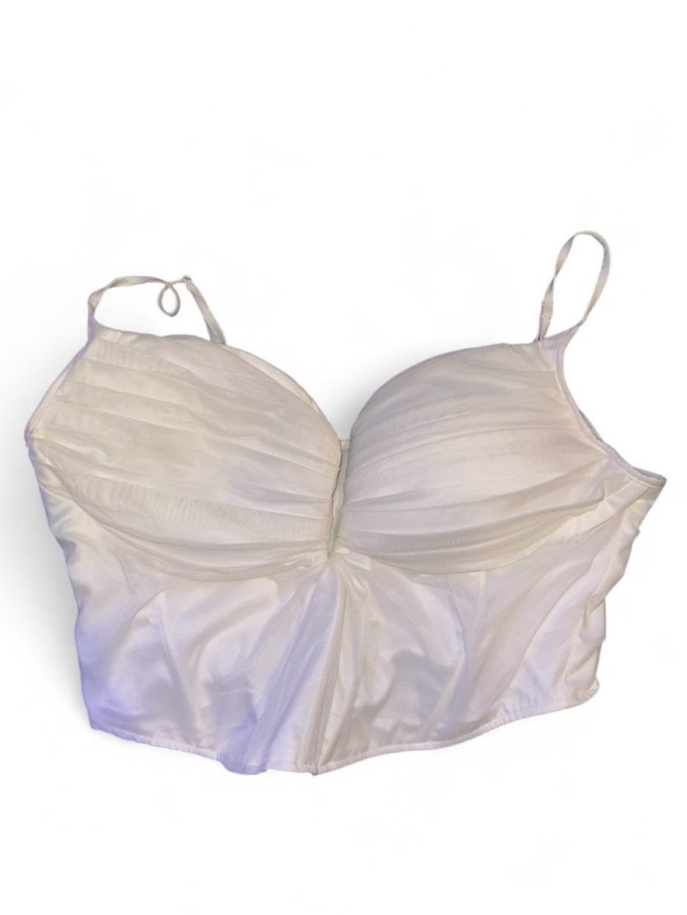 AKIRA Ivory Satin Longline Bustier Top